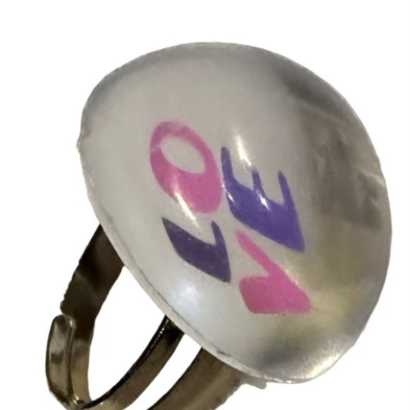 VTG RARE Y2K LISA FRANK PINK PURPLE LOVE RING BLING JEWELRY VALENTINE GIFT LOVE - Picture 6 of 12